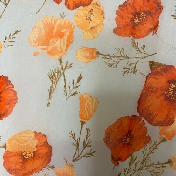 Lulus Long Sleeve Wrap Dress Orange Floral Fall Short Dress Ruffles Fairy XL - Picture 10 of 16